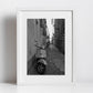 Vespa Poster Italy Street Black And White Photography Syracuse Sicily Print