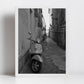 Vespa Poster Italy Street Black And White Photography Syracuse Sicily Print