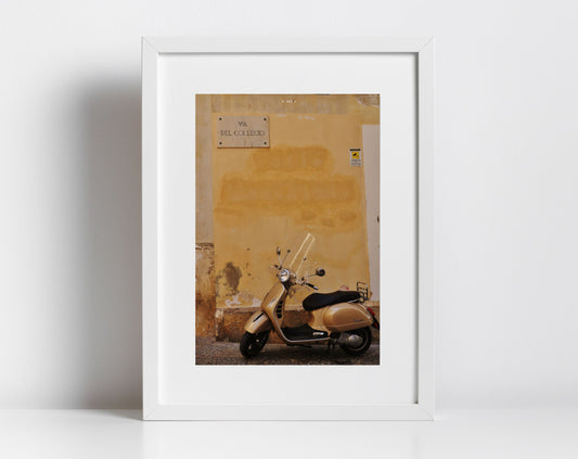 Italy Street Photography Vespa Poster Syracuse Sicily Print