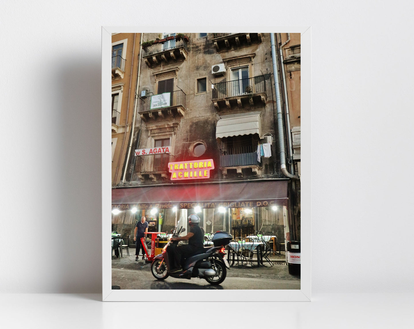 Catania Sicily Print Street Photography Vespa Poster