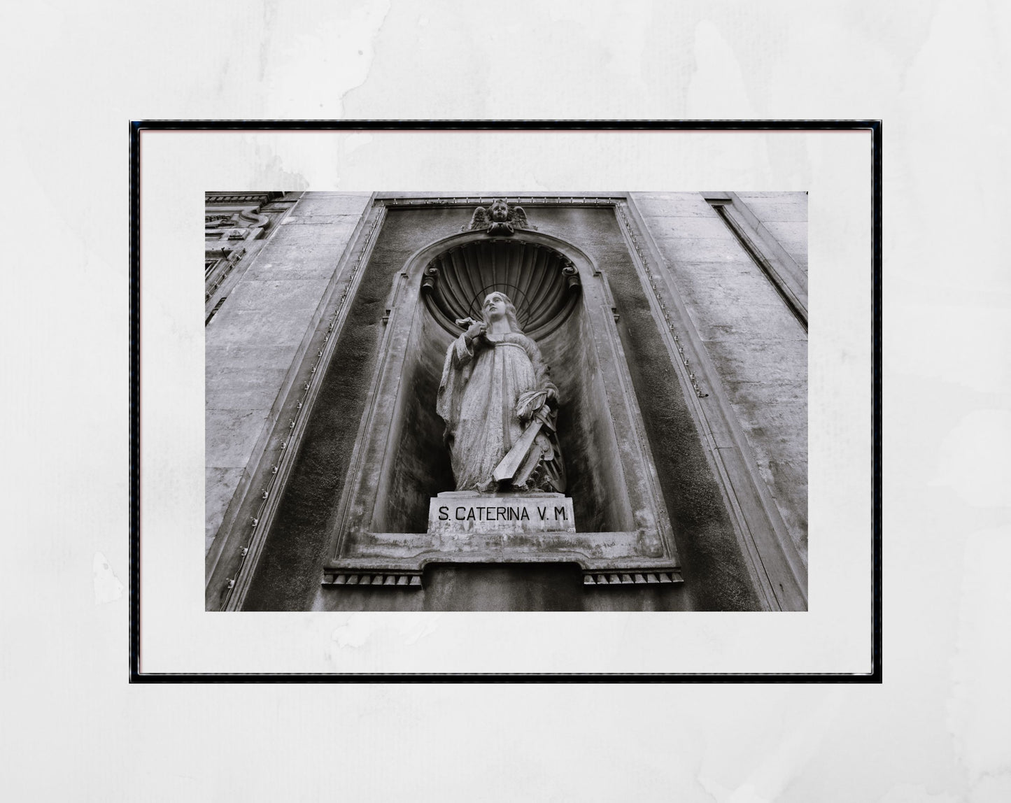 Saint Catherine of Alexandria Catania Sicily Black And White Photography Print