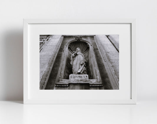 Saint Catherine of Alexandria Catania Sicily Black And White Photography Print