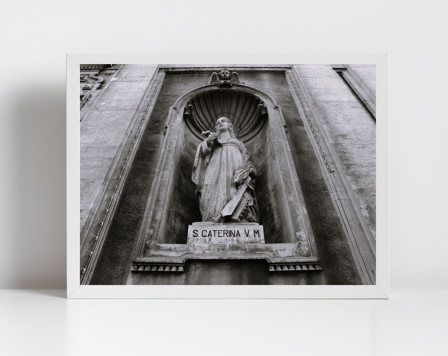 Saint Catherine of Alexandria Catania Sicily Black And White Photography Print