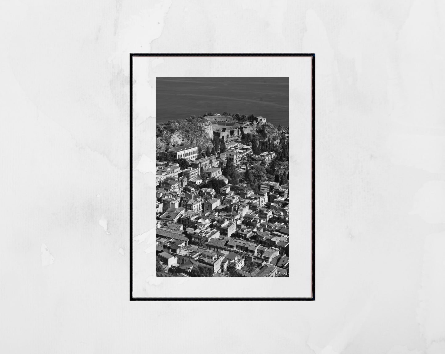 Taormina Sicily Black And White Photography Print