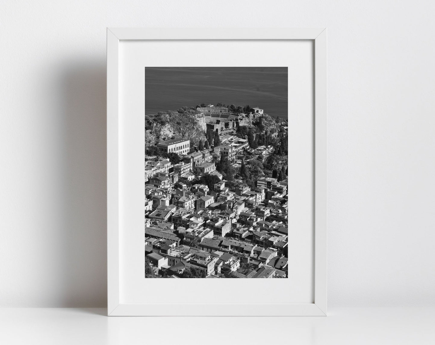 Taormina Sicily Black And White Photography Print