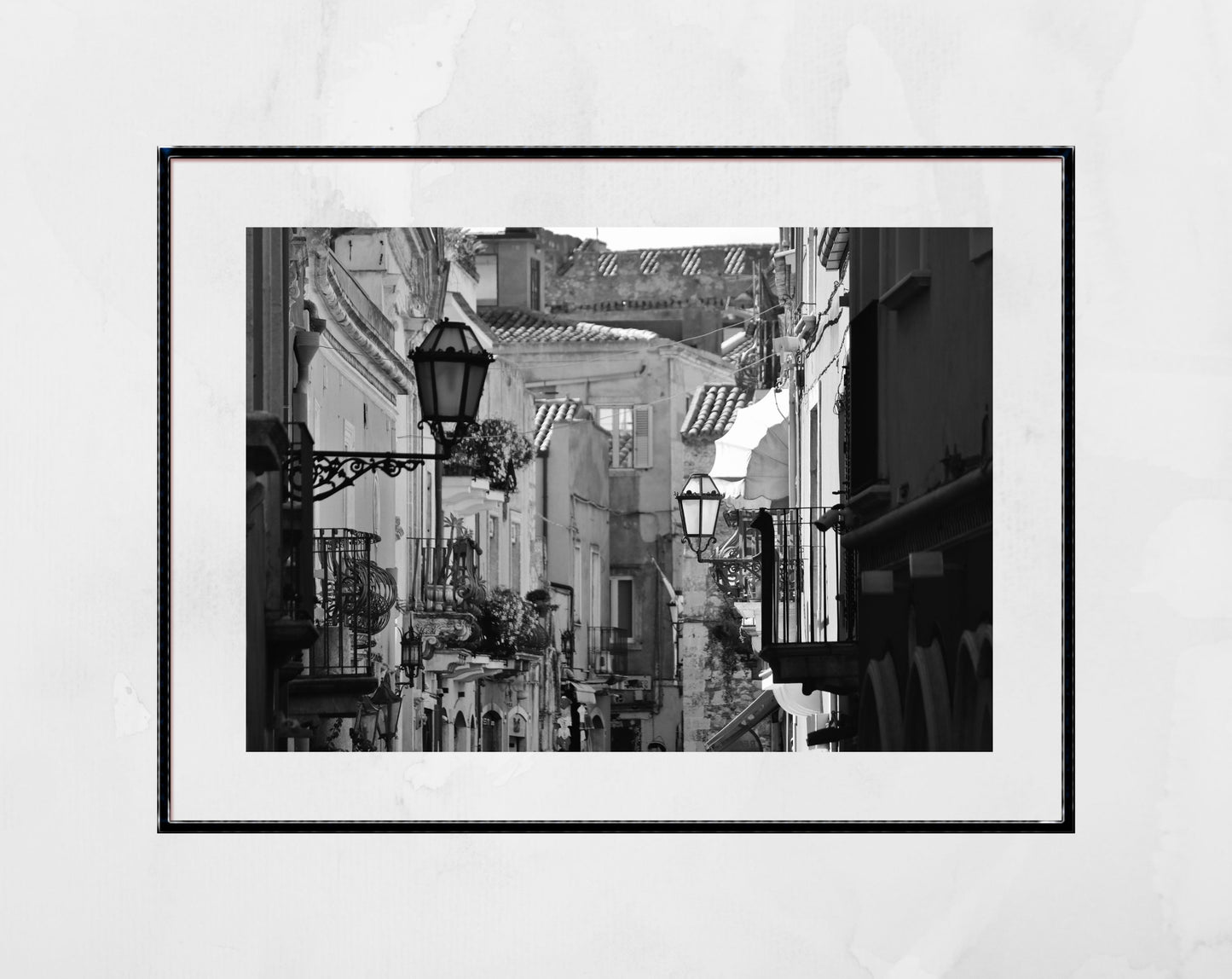 Taormina Sicily Black And White Print Italy Wall Art Street Photography