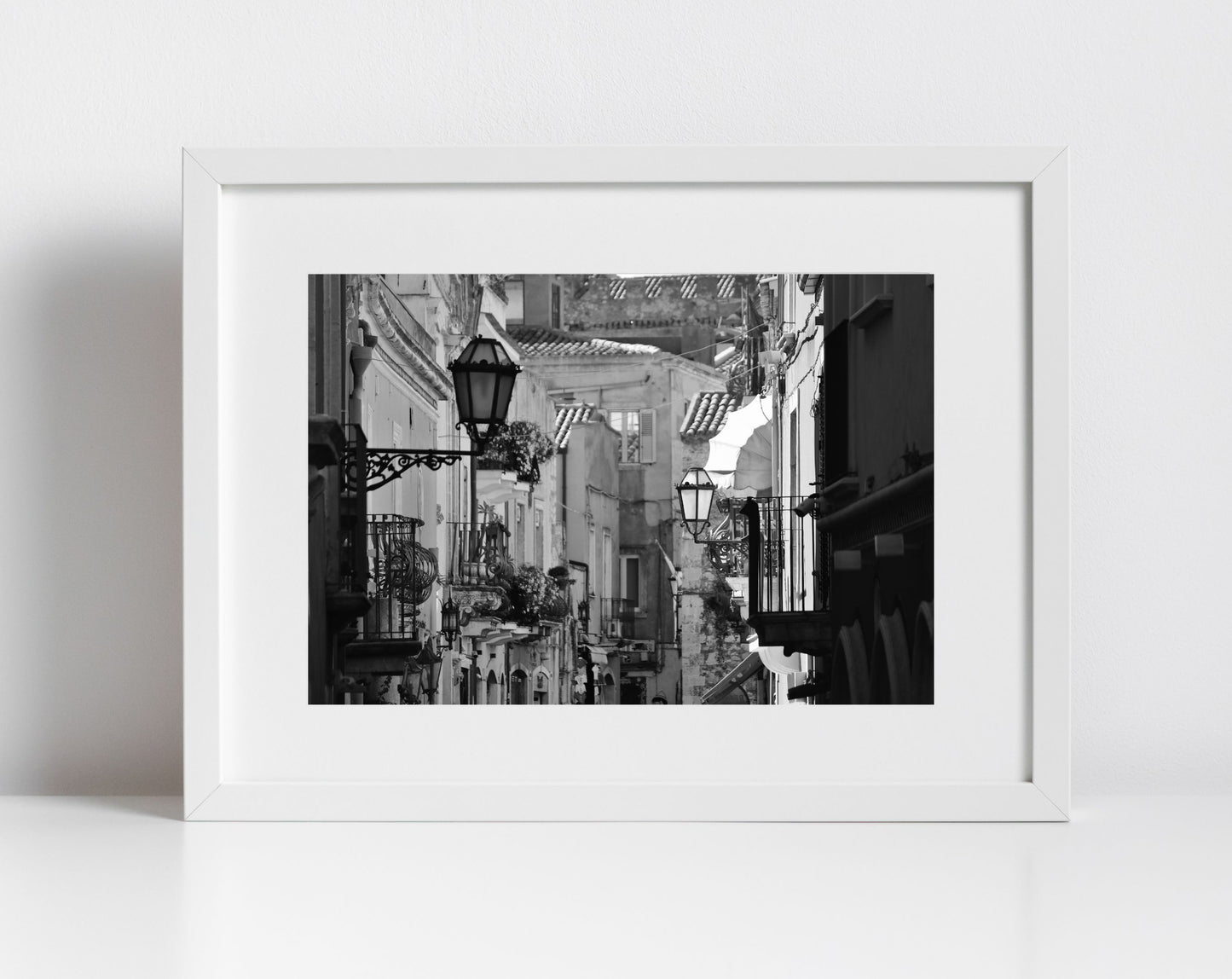 Taormina Sicily Black And White Print Italy Wall Art Street Photography