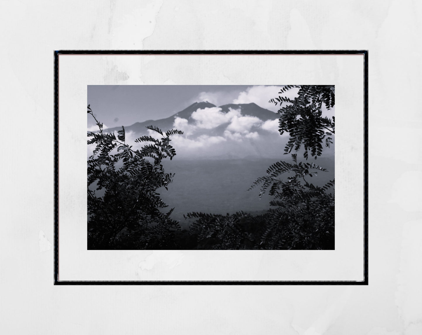 Mount Etna Taormina Sicily Black And White Photography Wall Art