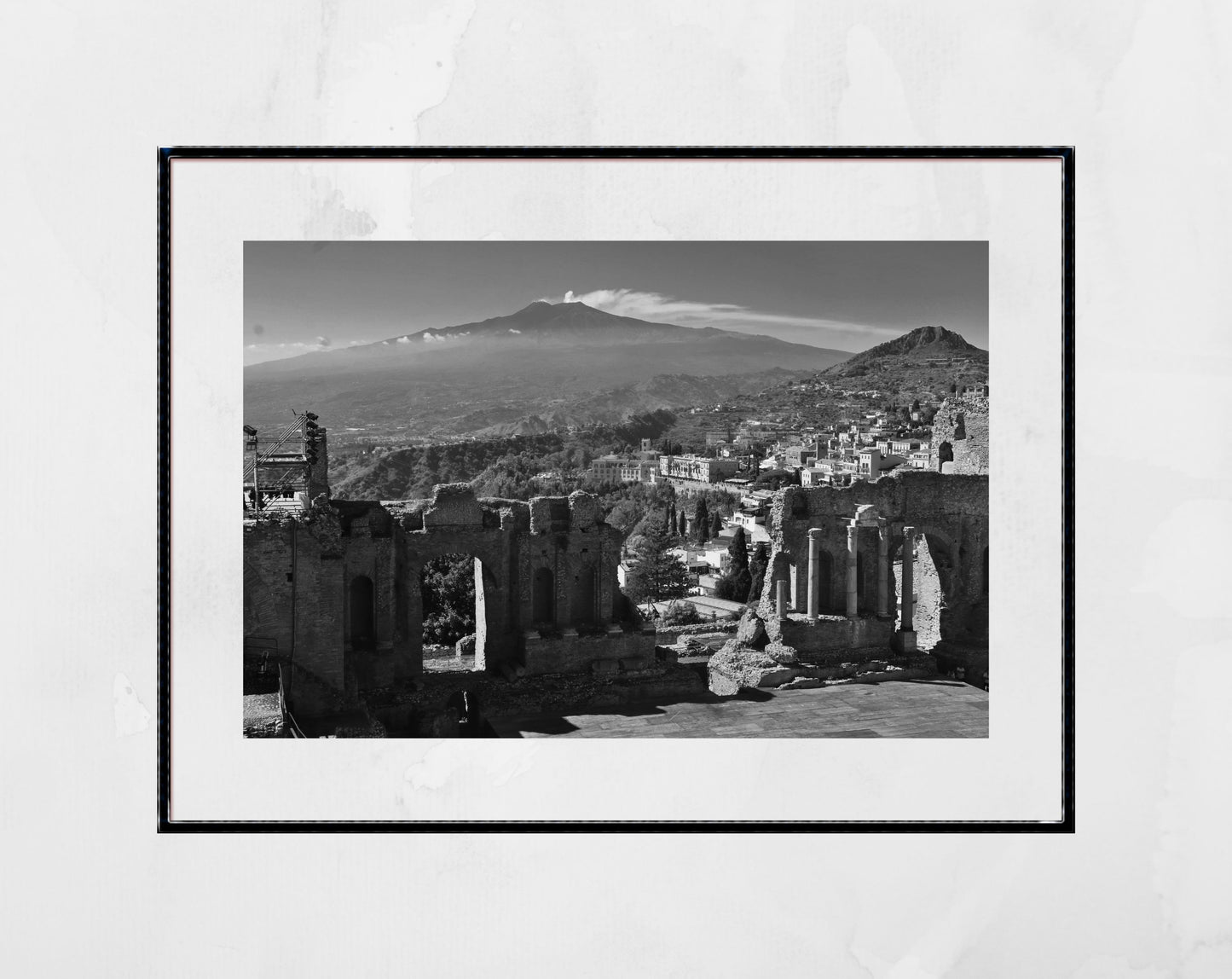 Taormina Greek Theatre Black And White Photography Print