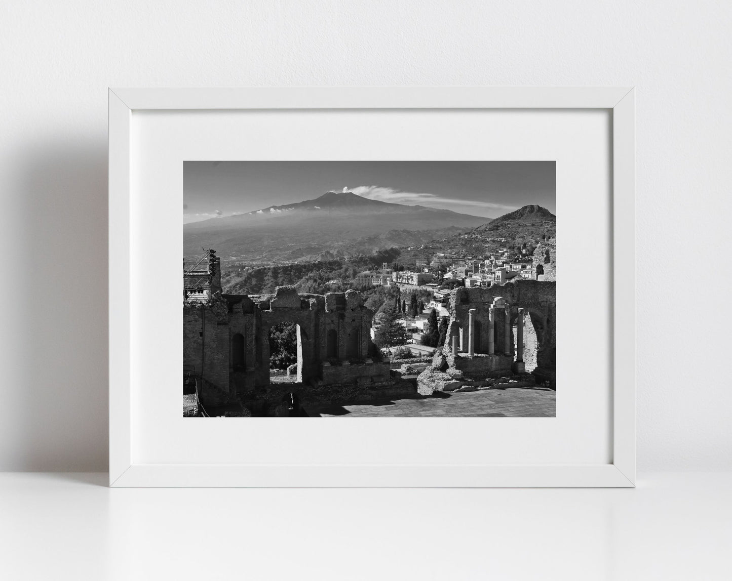 Taormina Greek Theatre Black And White Photography Print