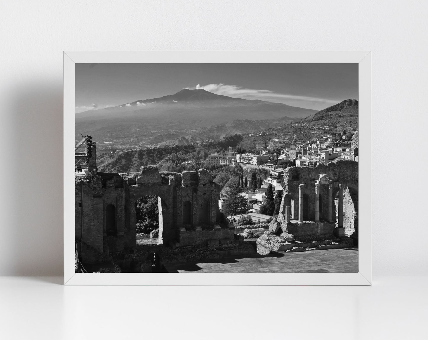 Taormina Greek Theatre Black And White Photography Print