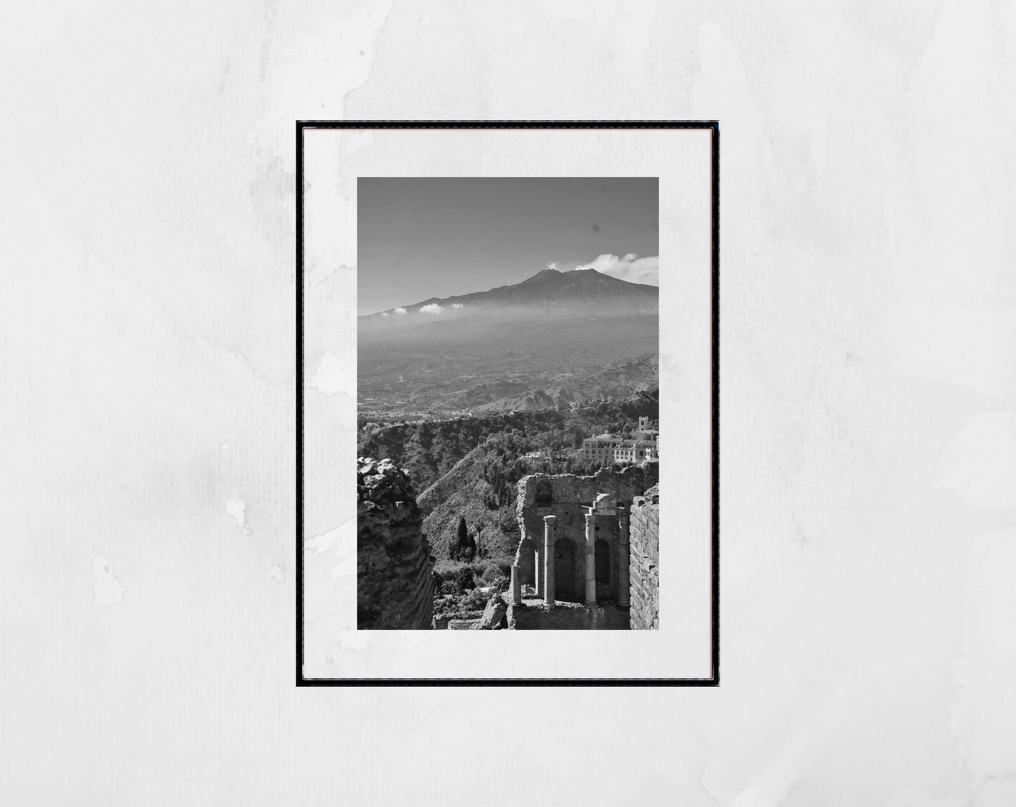 Taormina Greek Theatre Black And White Photography Wall Art