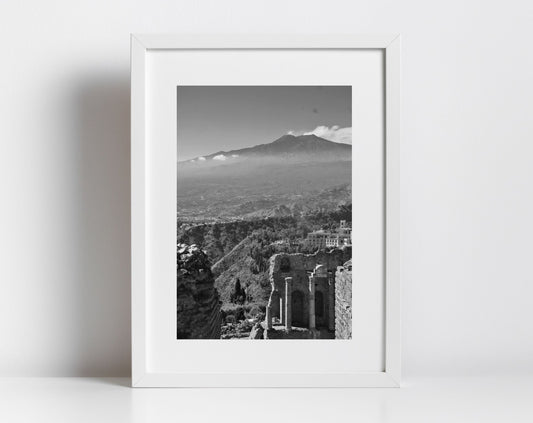 Taormina Greek Theatre Black And White Photography Wall Art