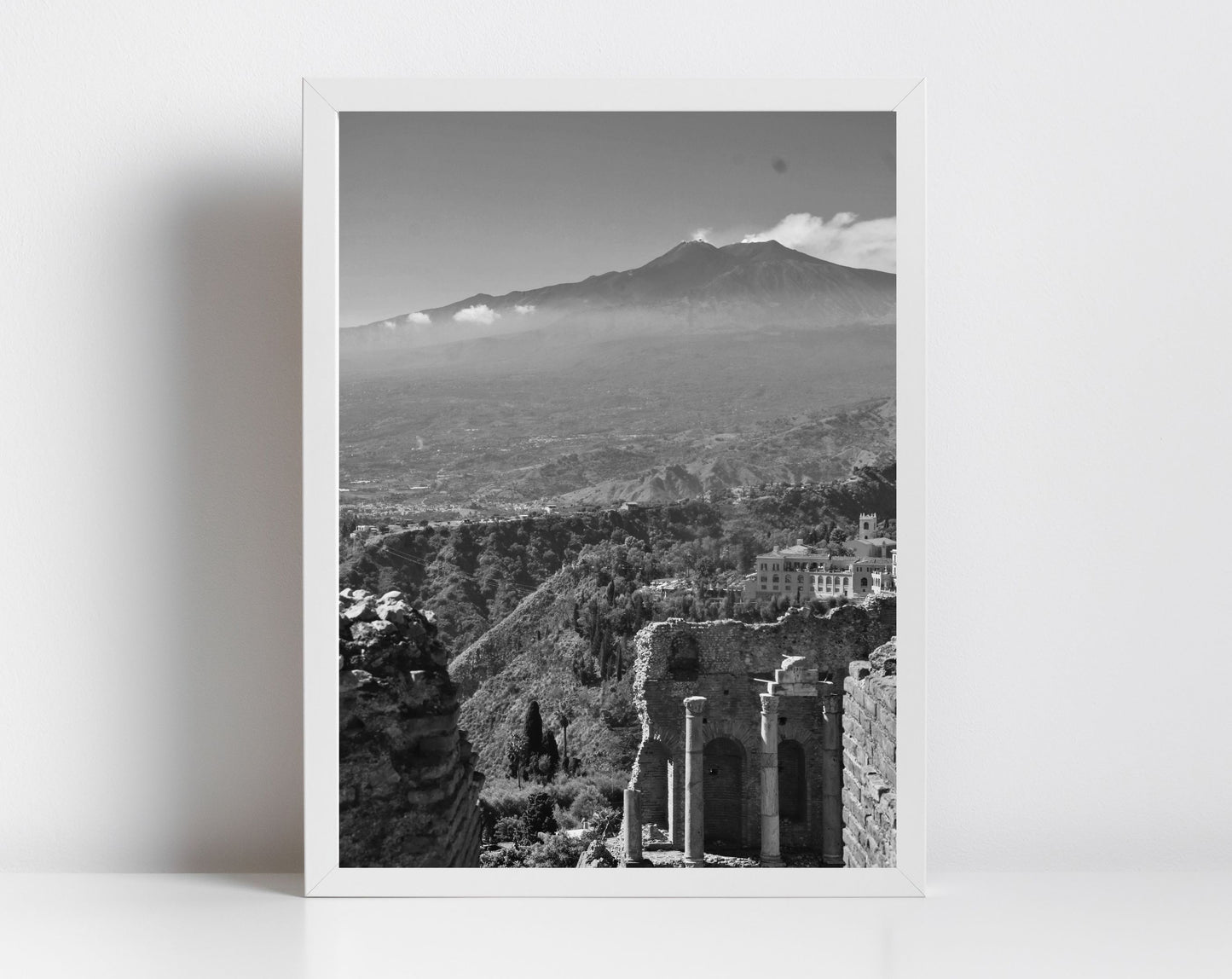 Taormina Greek Theatre Black And White Photography Wall Art