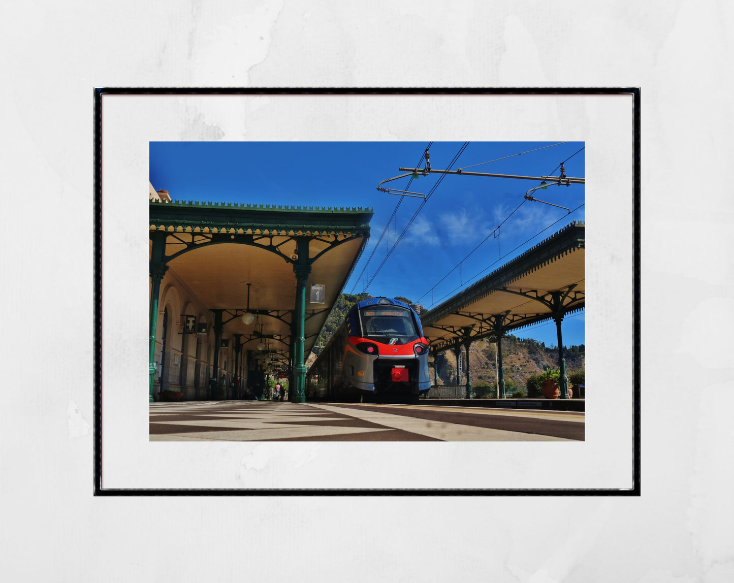 Taormina-Giardini Sicily Photography Print Railway Wall Art