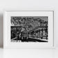 Taormina-Giardini Sicily Black And White Photography Print Railway Wall Art