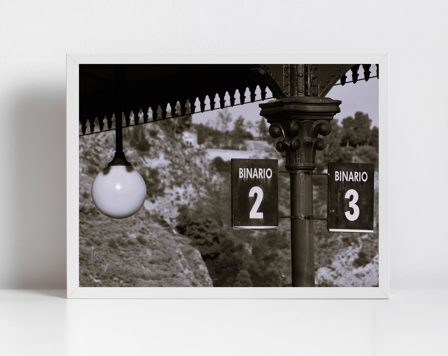 Taormina-Giardini Sicily Black And White Print Railway Poster Italian Wall Art