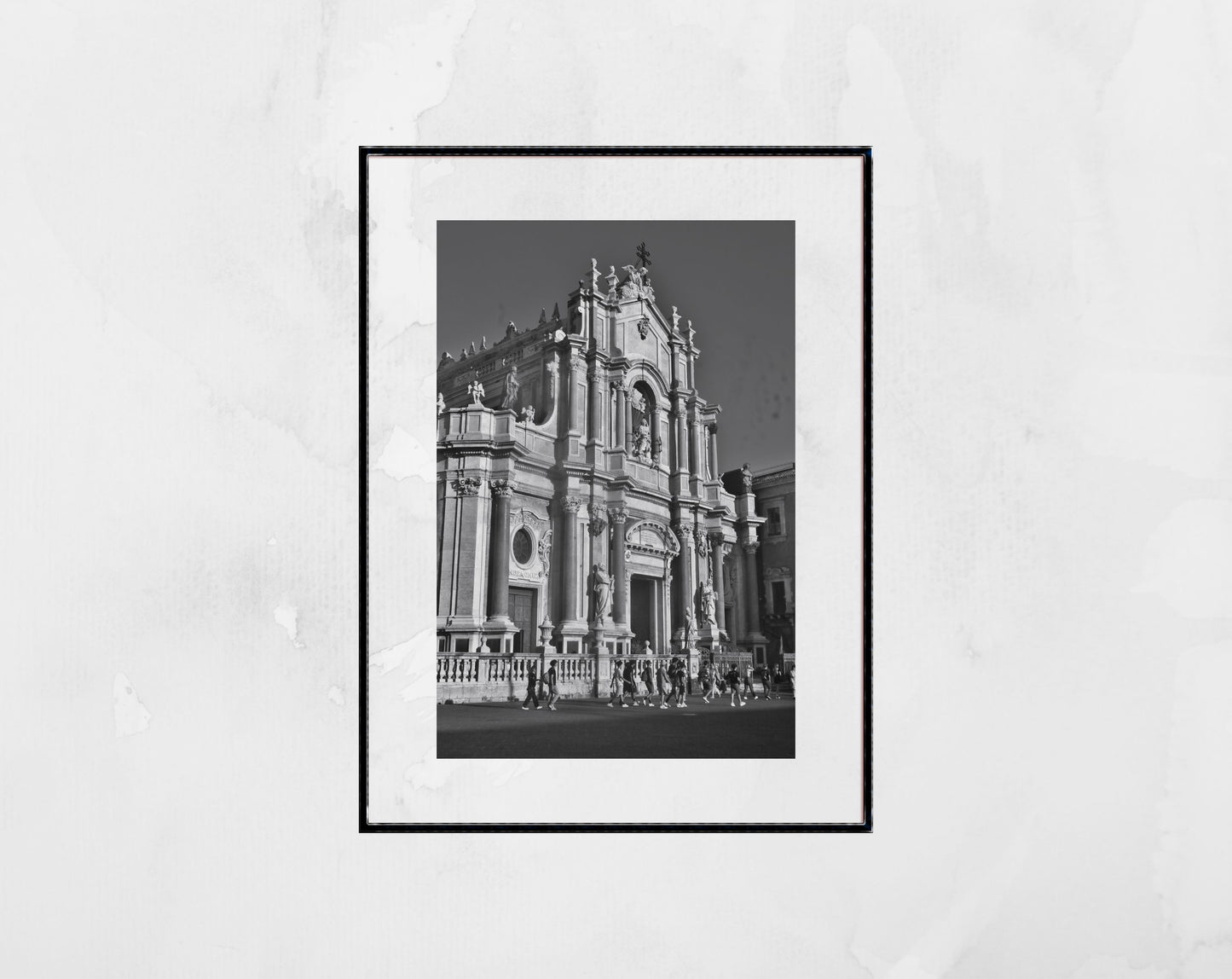 Catania Cathedral Sicily Black And White Photography Print