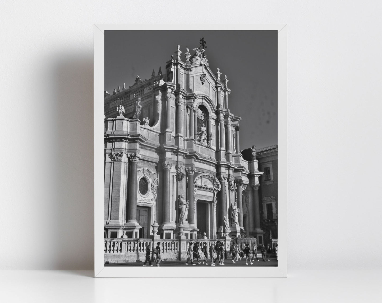 Catania Cathedral Sicily Black And White Photography Print