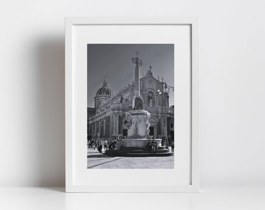 Catania Sicily Black And White Photography Wall Art