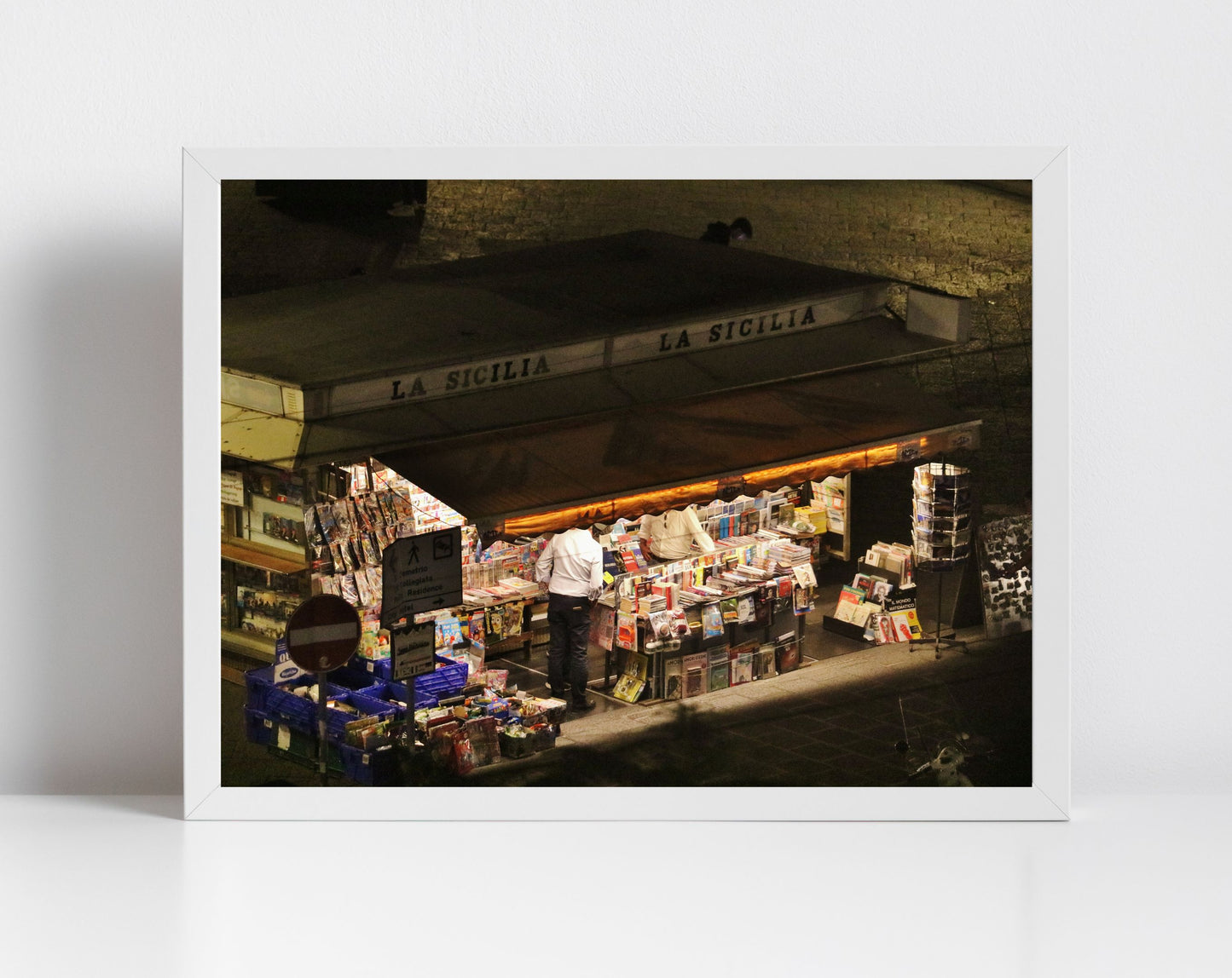 Catania Sicily Print Street Photography Italian Wall Art Newspaper Stand