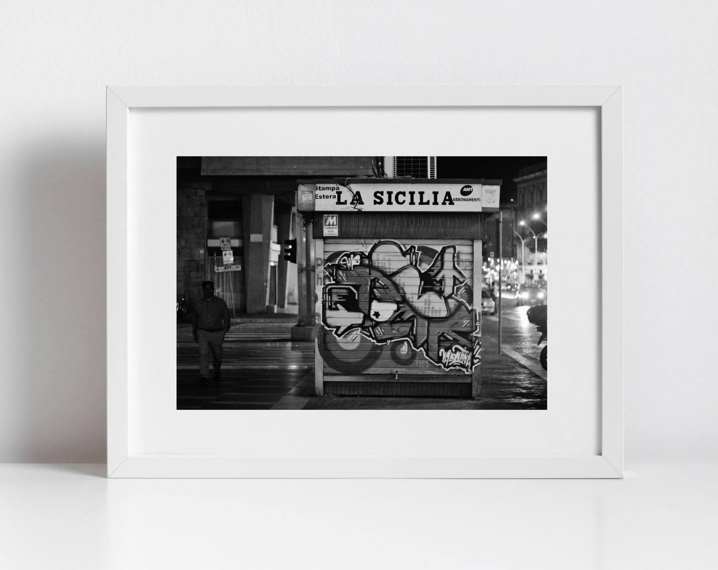 Catania Sicily Black And White Print Street Photography Italian Wall Art