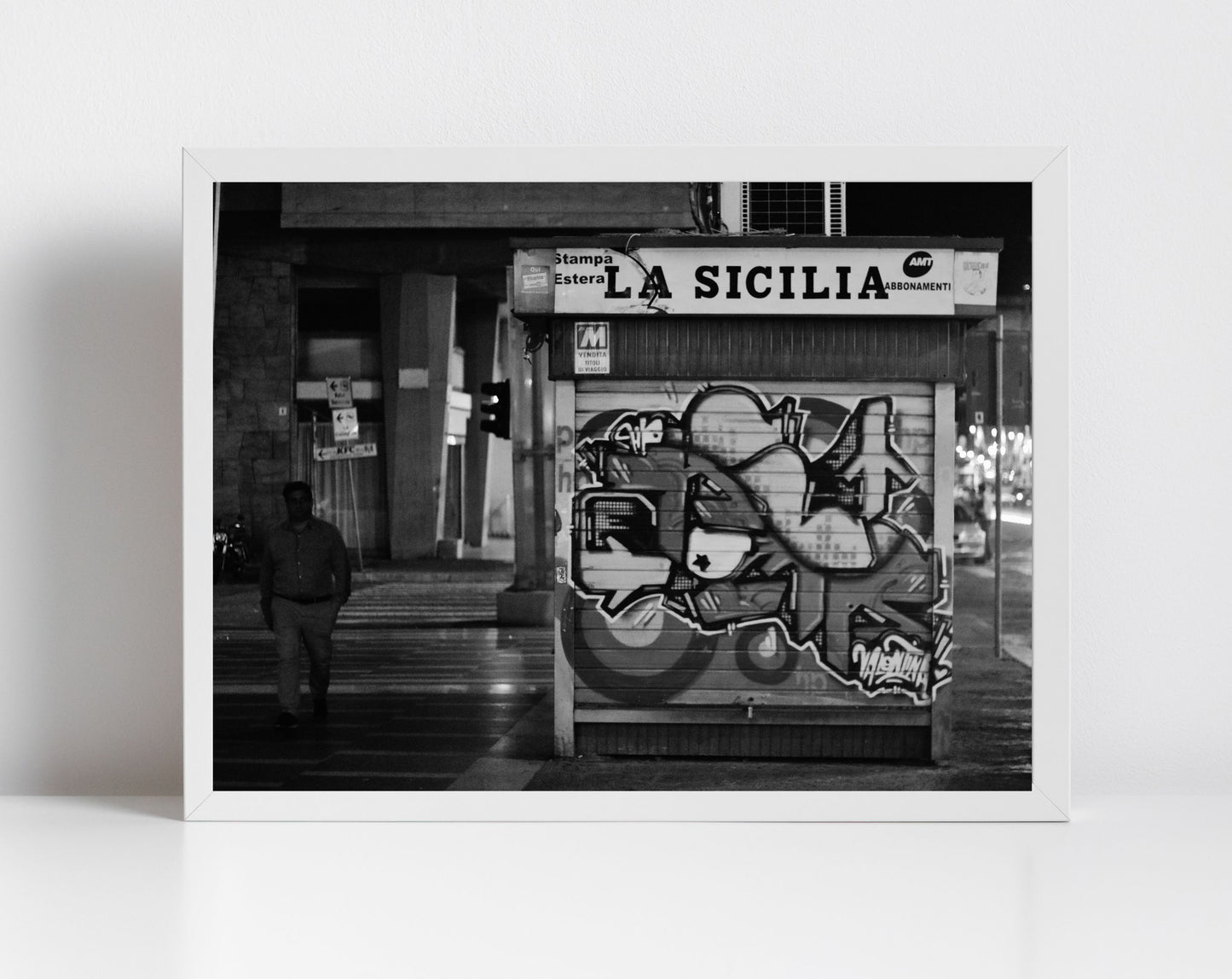 Catania Sicily Black And White Print Street Photography Italian Wall Art