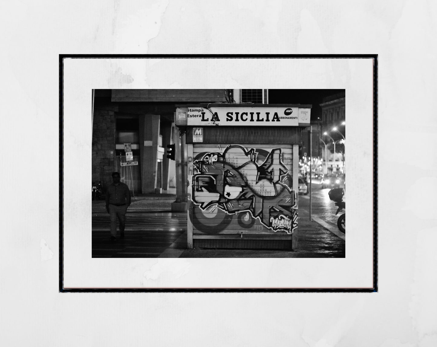 Catania Sicily Black And White Print Street Photography Italian Wall Art