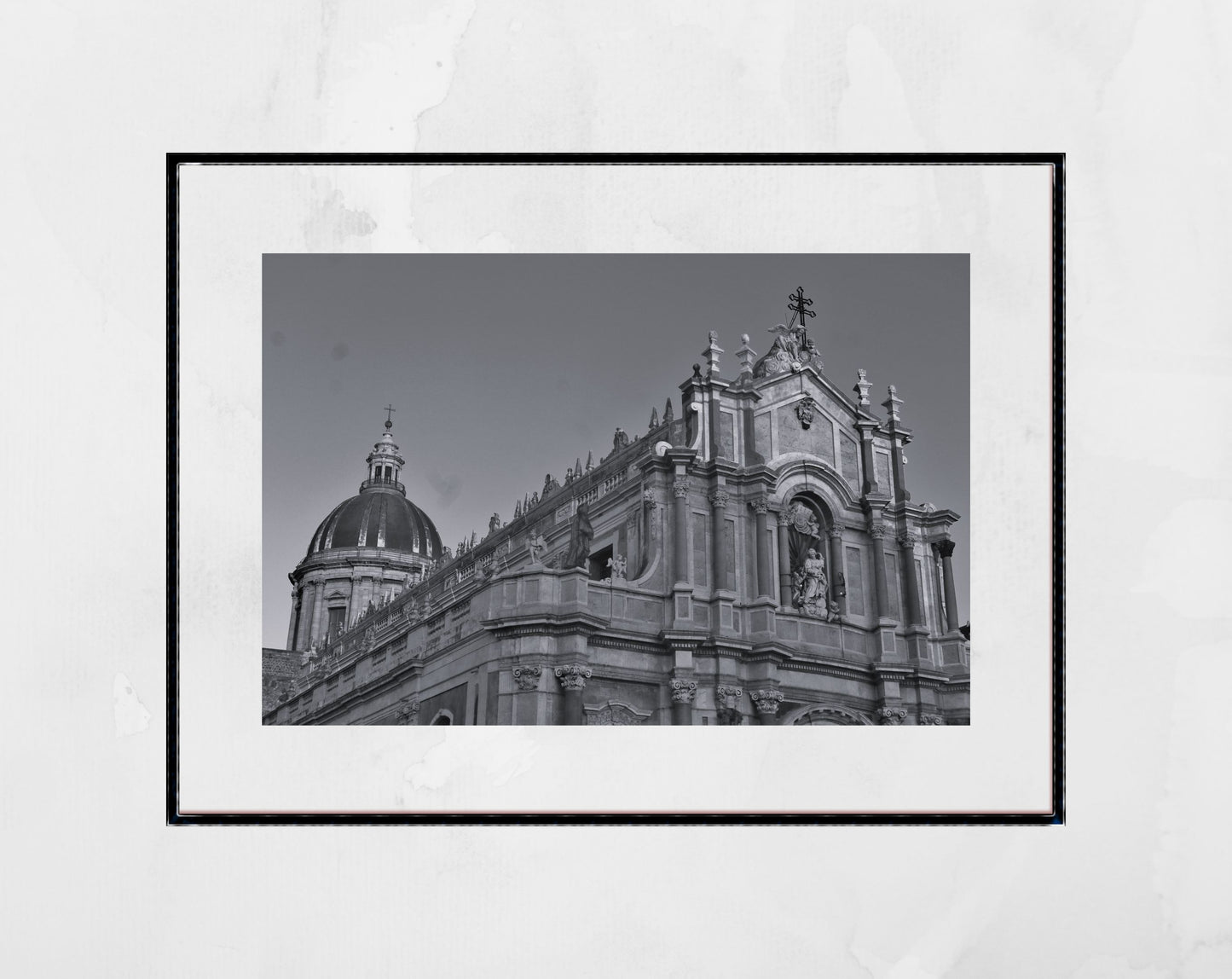 Catania Cathedral Sicily Black And White Photography Art Print