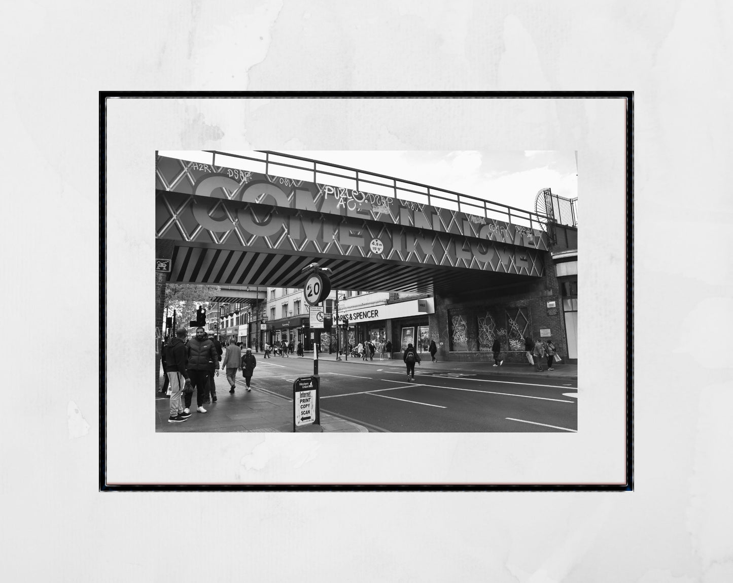 London Brixton Print Street Black And White Photography Poster