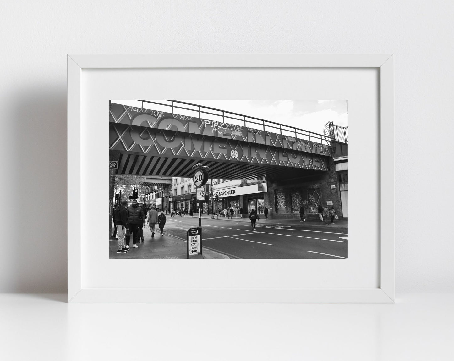 London Brixton Print Street Black And White Photography Poster