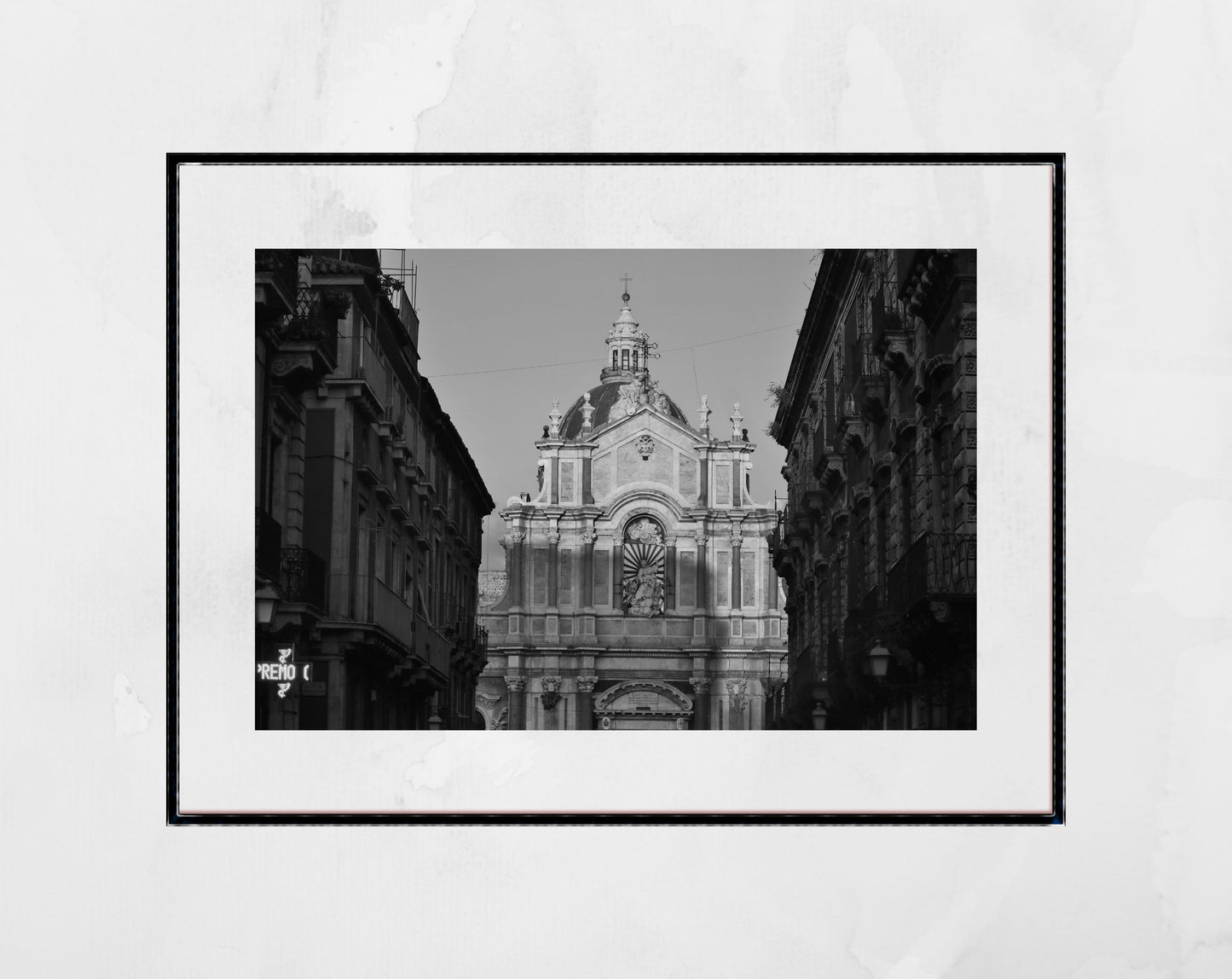 Catania Sicily Black And White Photography Print Italy Wall Art