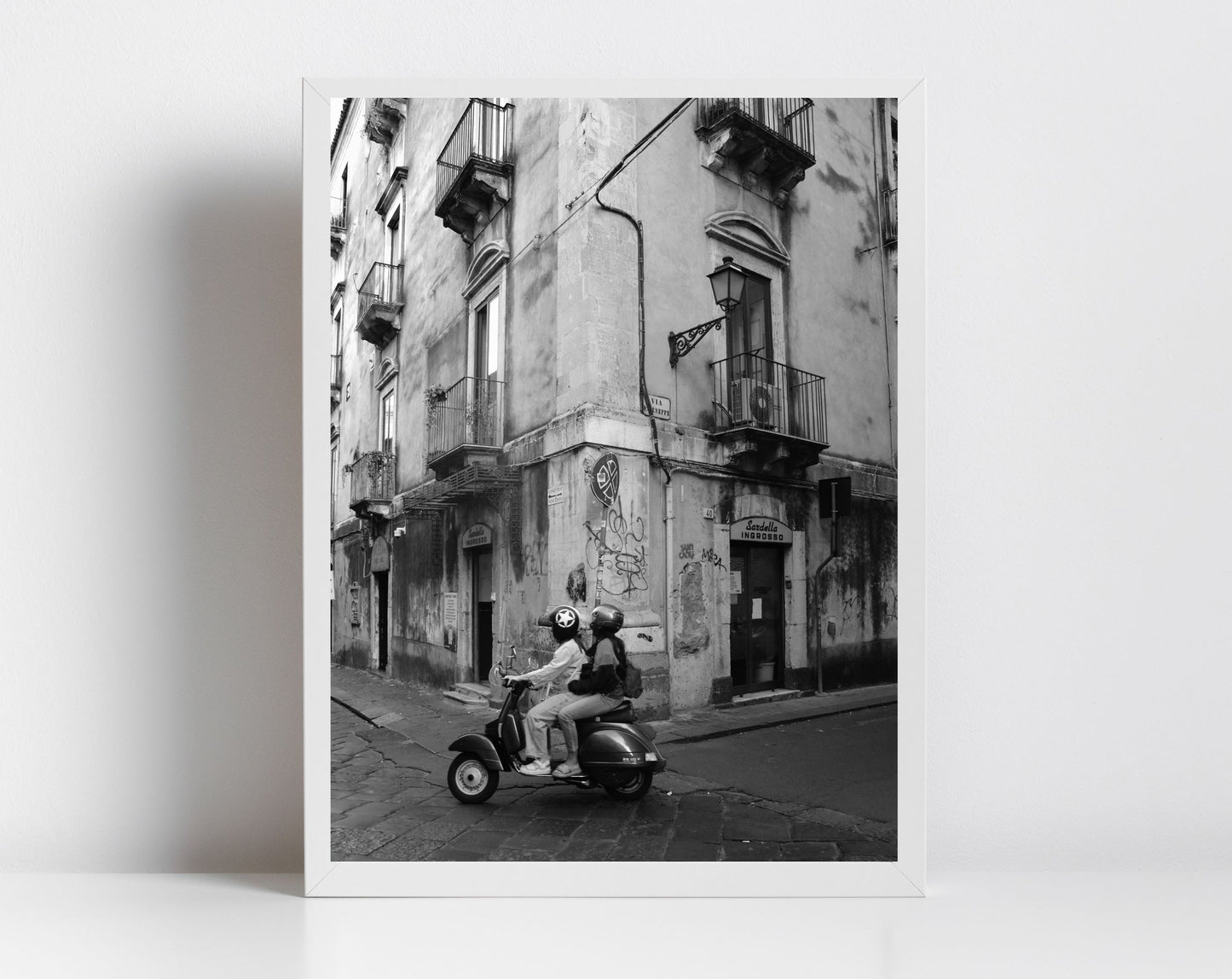 Italy Wall Art Catania Sicily Black And White Print Street Photography