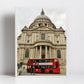 St Paul's Cathedral Art London Red Bus Print