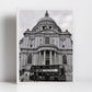 St Paul's Cathedral Art London Red Bus Black And White Print