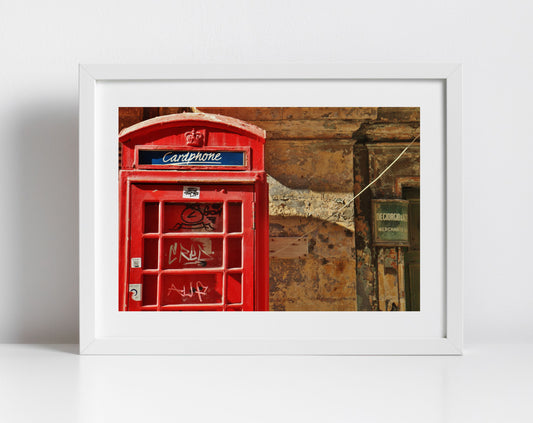 Valletta Malta Print Red Telephone Box Fine Art Travel Photography