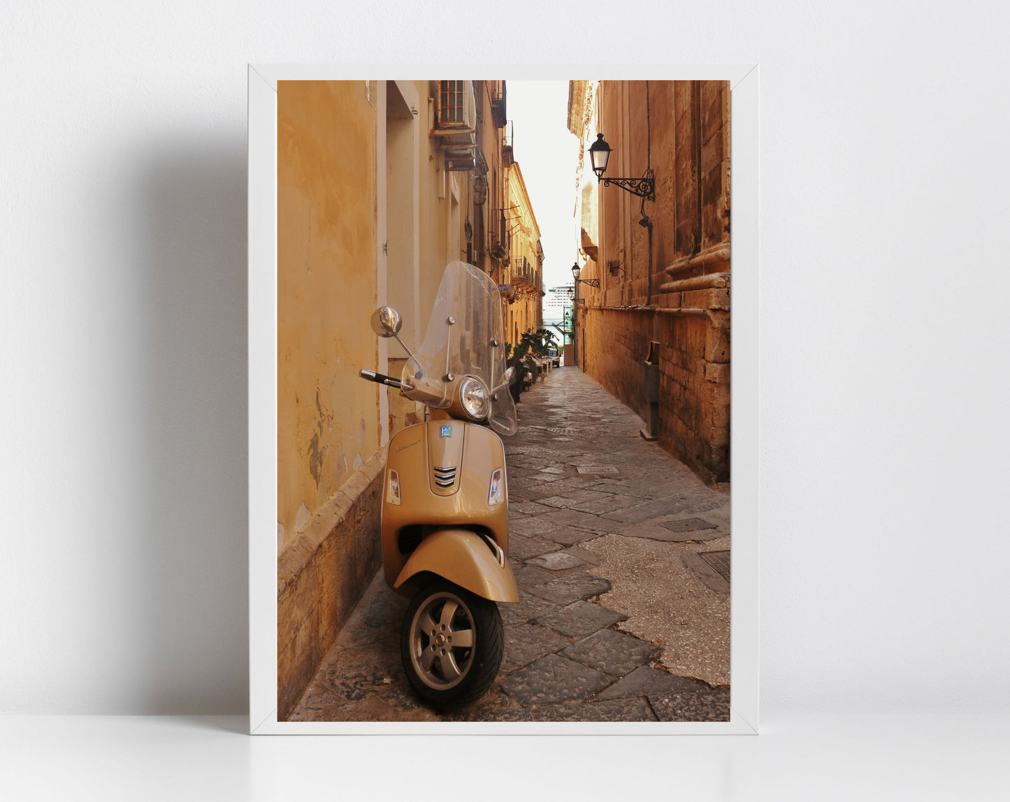 Vespa Poster Italy Street Photography Syracuse Sicily Print