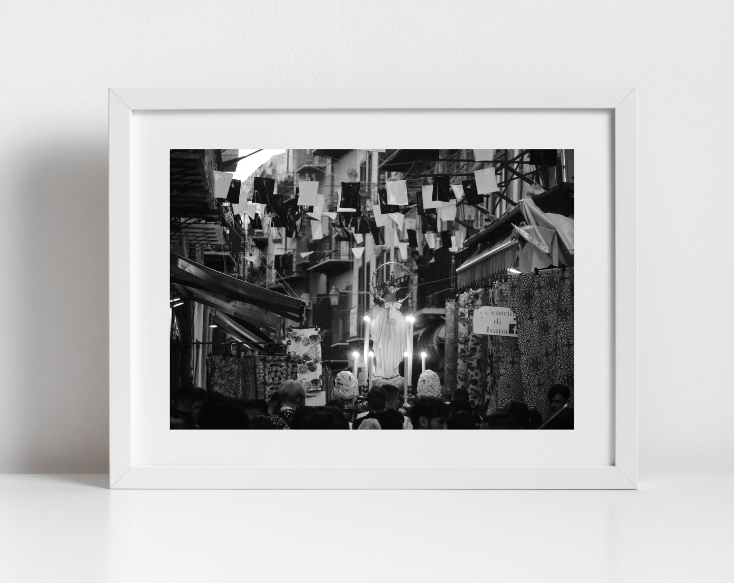 Palermo Sicily Black And White Print Catholic Art Italy Street Photography