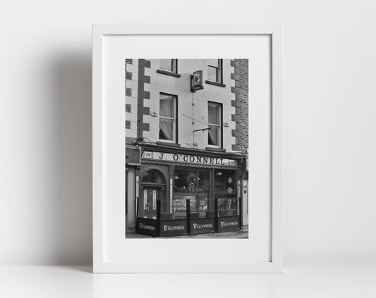 Irish Pub Black And White Print Rathmines Dublin Street Photography