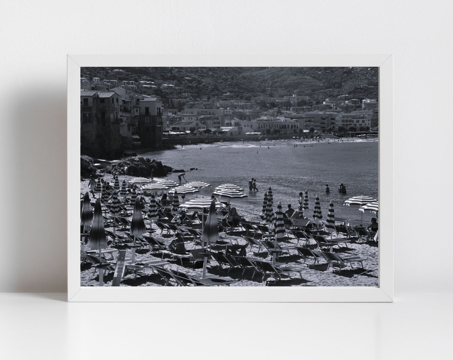 Cefalù Sicily Wall Art Italian Beach Black And White Photography