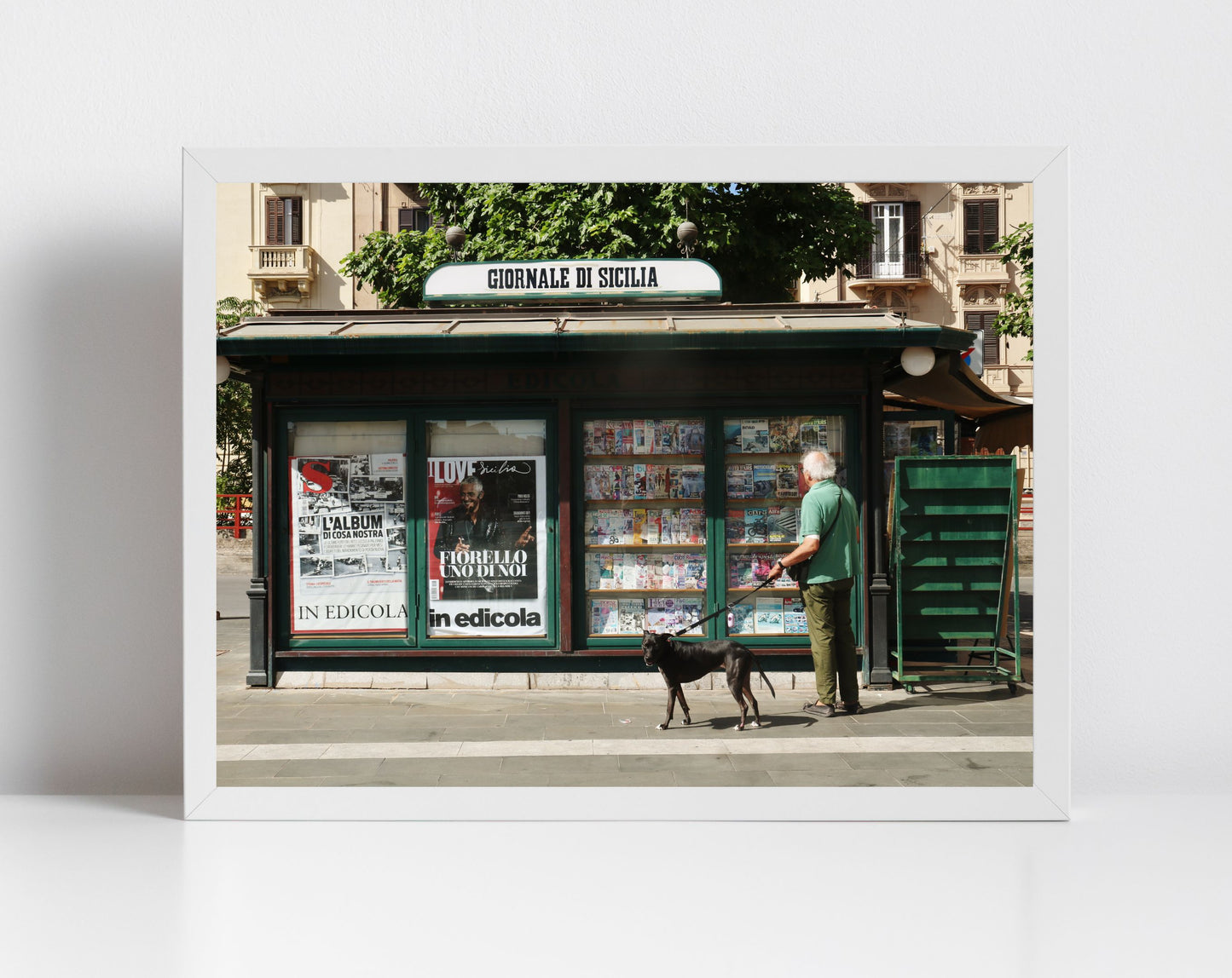 Palermo Sicily Print Street Photography Italian Wall Art Newspaper Stand