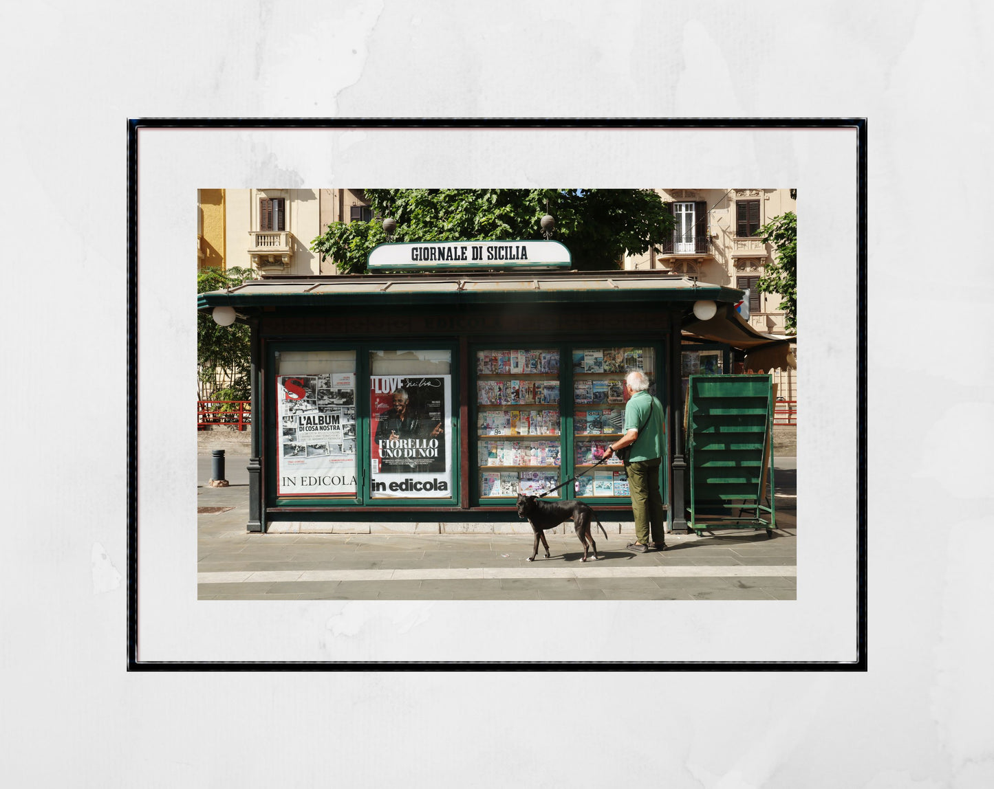 Palermo Sicily Print Street Photography Italian Wall Art Newspaper Stand