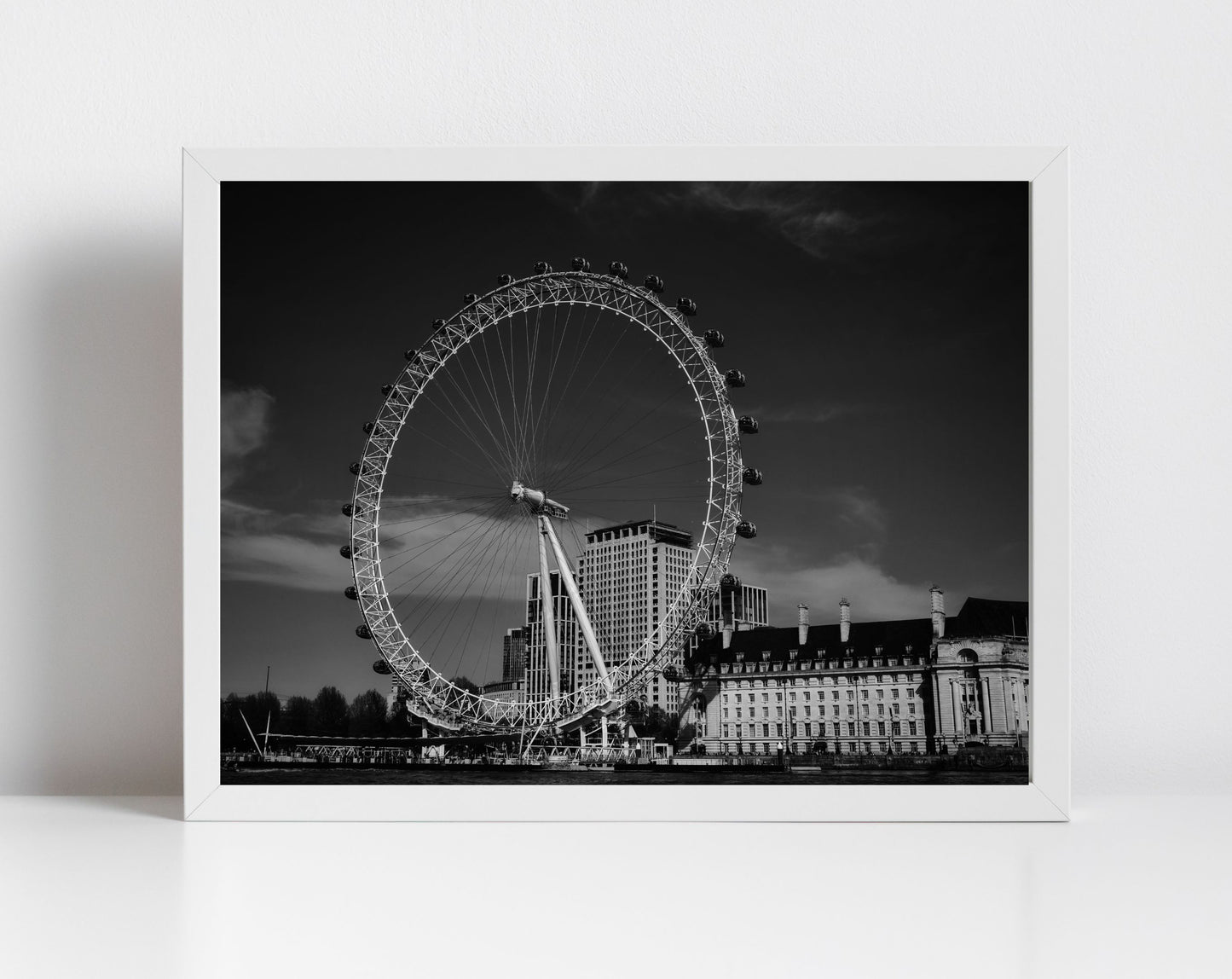 London Eye Black And White Photography Print