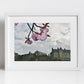 Edinburgh Castle Print Cherry Blossom Wall Art