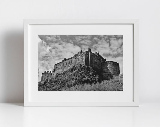 Edinburgh Castle Black And White Photography Print