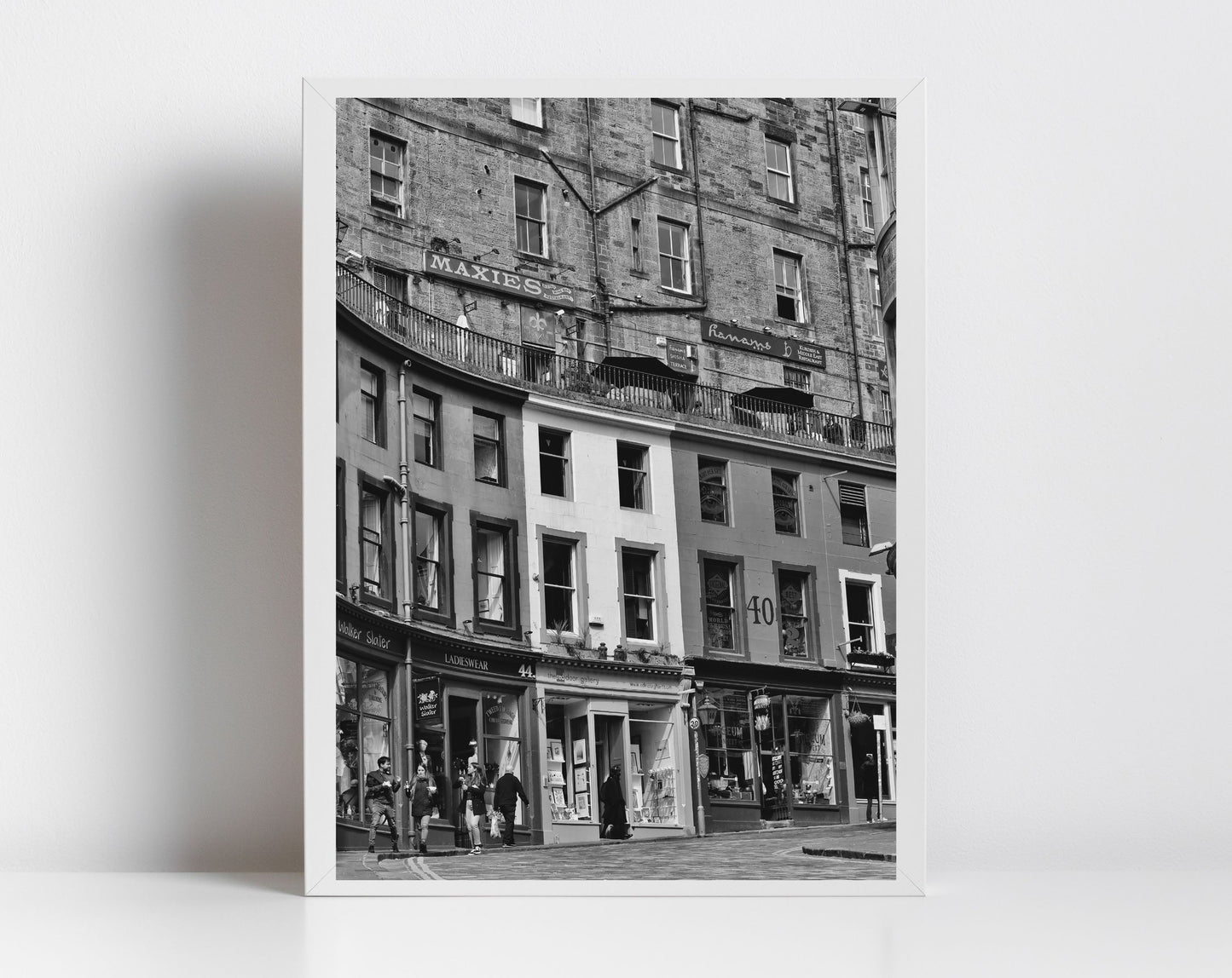 Edinburgh Victoria Street Black And White Photography Print