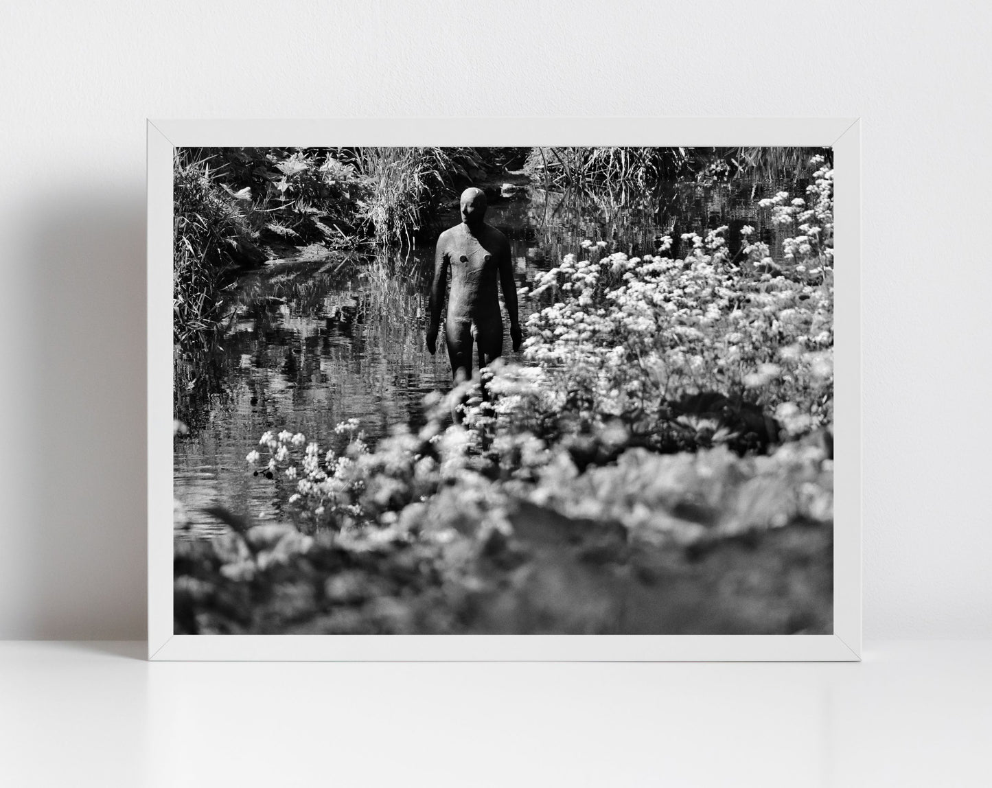 Water Of Leith Edinburgh Antony Gormley Black And White Photography Print