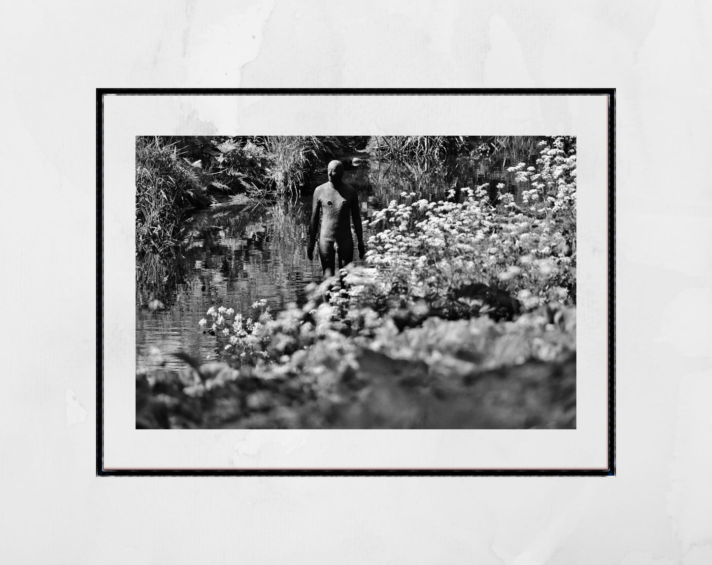 Water Of Leith Edinburgh Antony Gormley Black And White Photography Print