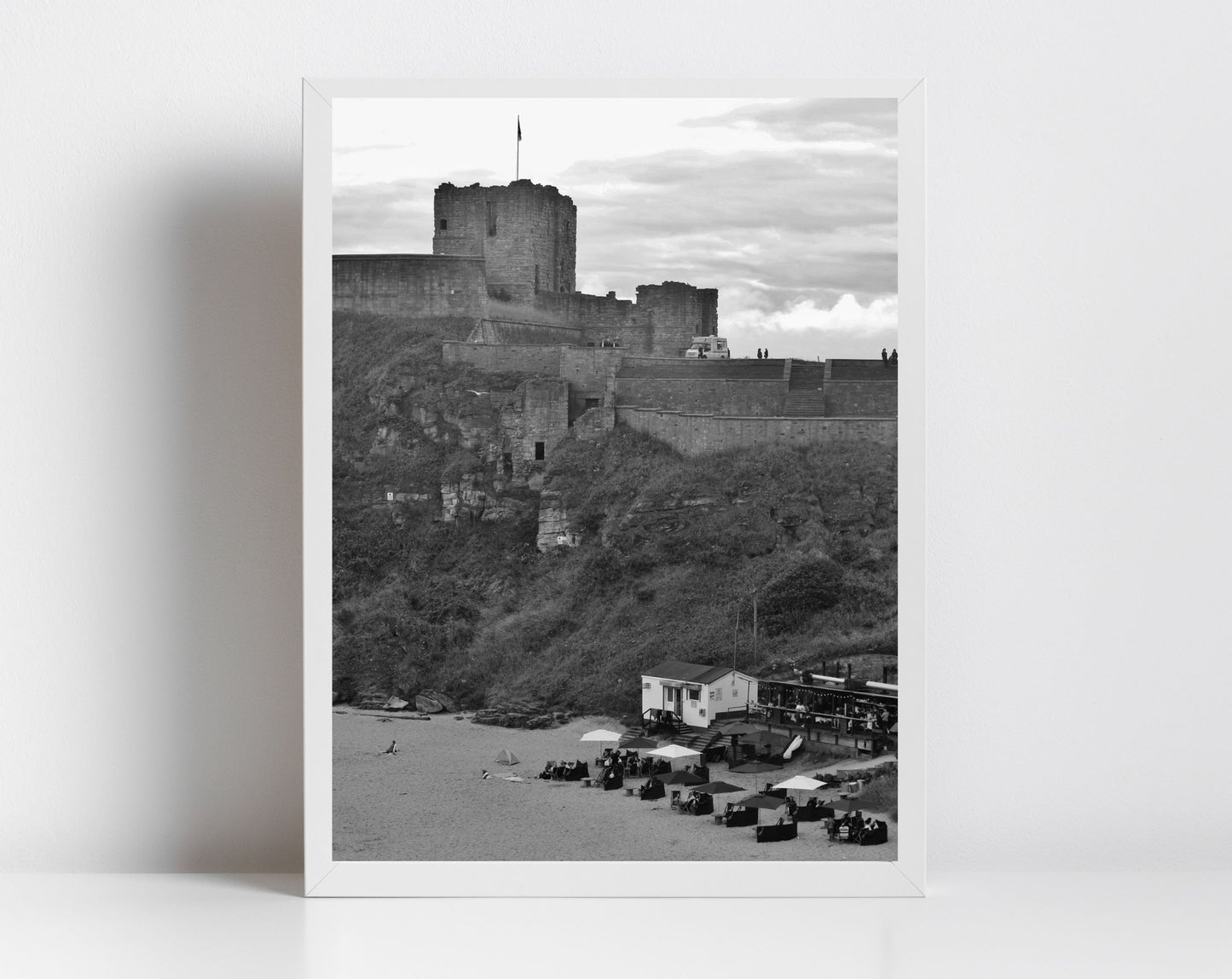 King Edward's Bay Tynemouth Black And White Photography Art Print