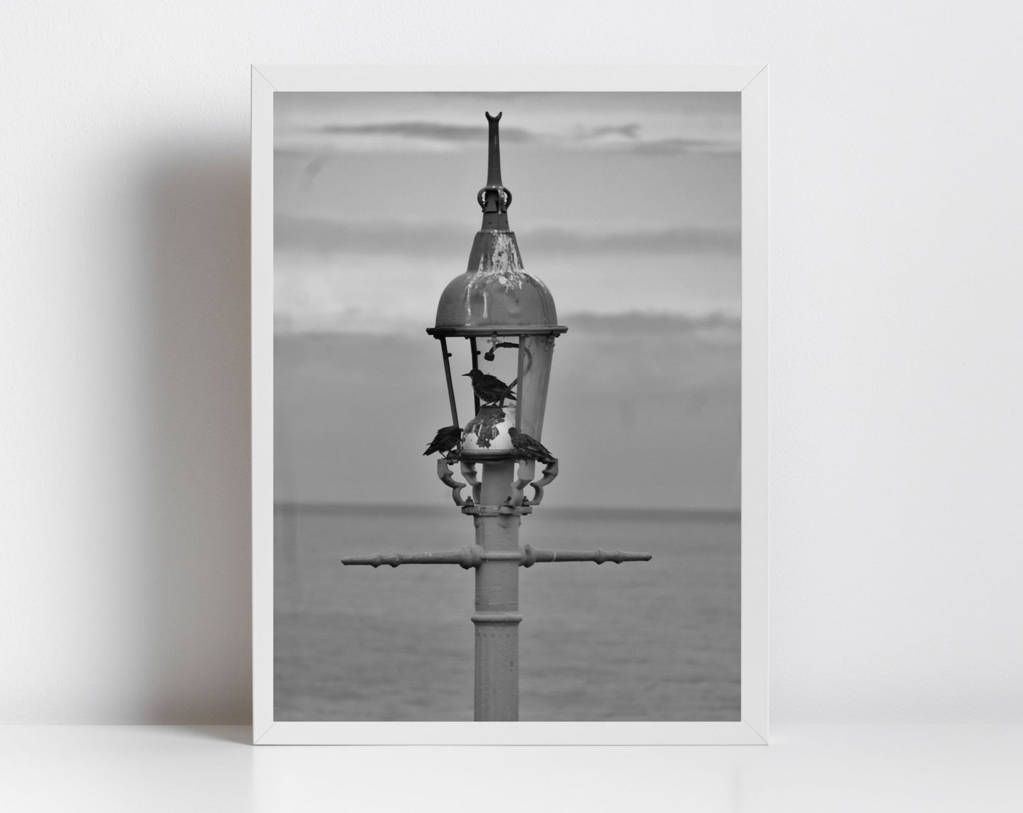 Whitley Bay Fart Lamp Black And White Print Fine Art Travel Photography